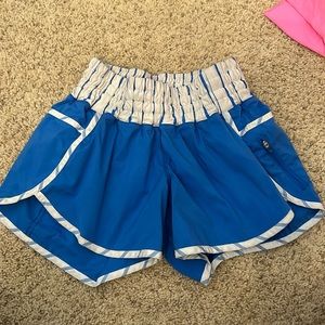 Size 6 blue and white Lululemon shorts